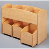 OS - BAC A LIVRES 3 CASES HAUT + 3 BACS A LIVRES 1 CASE A ROULETTES - HÊTRE