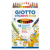 STILNOVO MAXI 12 CRAYONS COULEURS ASSORTIS