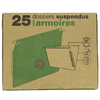 25 DOSSIERS SUSPENDUS ARMOIRE FOND 15MM