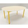 TABLE MATERNELLE OVALE 1200*900 T1 VERT D'EAU - PLATEAU SERINGA - CHANT ABS BLANC