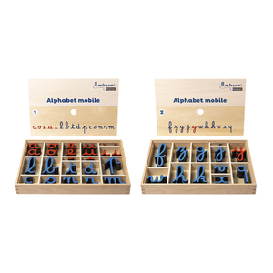 MONTESSORI PAR NATHAN  - LETTRES MOBILES CURSIVES BOIS AVEC CASIER