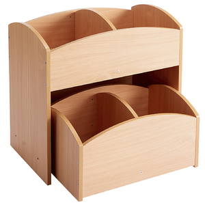 OS - BAC À LIVRES 2 CASES HAUT + 1 BAC A LIVRES 2 CASES BAS A ROULETTES - HÊTRE
