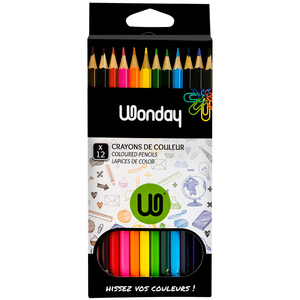 WONDAY 12 CRAYONS COULEURS ASSORTIS 1ER PRIX