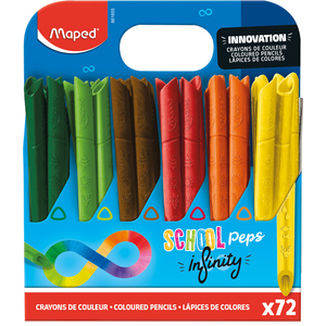 SCHOOL'PEPS INFINITY POT DE 72 CRAYONS DE COULEURS ASSORTIS