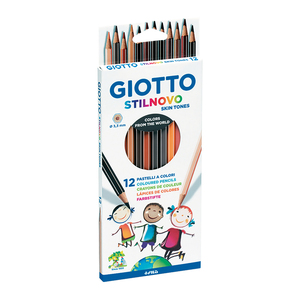 STILNOVO 12 CRAYONS COULEURS TONS PEAUX ASSORTIS