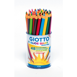 ÉLIOS GIANT POT 48 CRAYONS COULEURS ASSORTIS