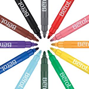 POT DE 42 FEUTRES COLOURBROAD BEROL ASSORTIS