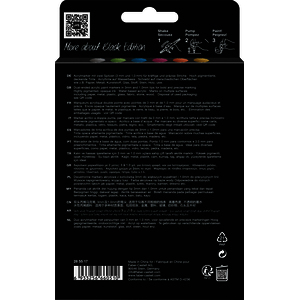 BLACK EDITION 6 MARQUEURS ACRYLIQUE DOUBLE POINTE COLORIS METALLIC