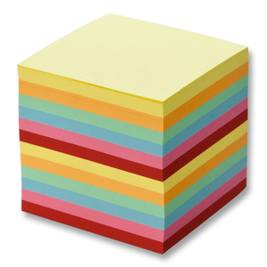 RECHARGE BLOC CUBE PAPIER COLORIS ASSORTIS