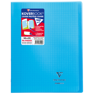 KOVERBOOK CAHIER 24X32 96P SÉYÈS BLEU 90G PIQURE