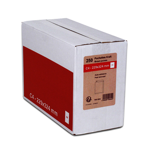 250 POCHETTES KRAFT 229X324MM