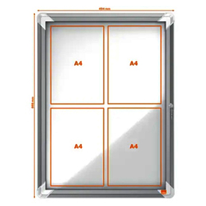 1 VITRINE PREMIUM PLUS INTERIEUR MAGNETIQUE 4 FEUILLES A4