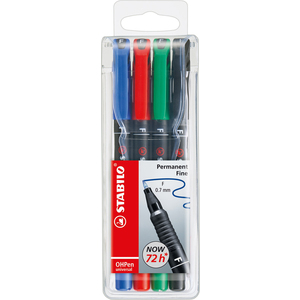 OH-PEN PERMANENT 4 FEUTRES FINS COLORIS ASSORTIS