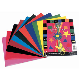 PAPIER LISSE GOMME 25X32CM POCHETTE 10 FS ASSORTIES