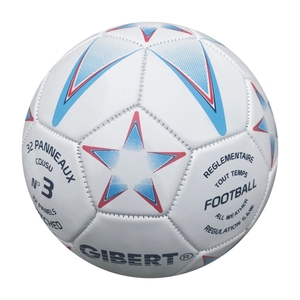 BALLON FOOTBALL CUIR T.5 Ø 22CM