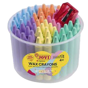 JOVI POT 60 MAXI-CRAYONS À LA CIRE COLORIS PASTELS ASSORTIS