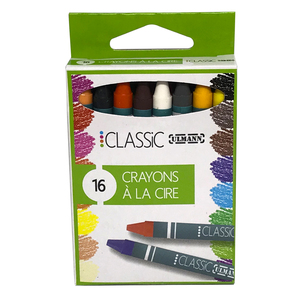 16 CRAYONS CIRE 9CM 1ER PRIX