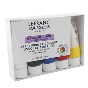 LEFRANC BOURGEOIS 5 TUBES GOUACHES 80ML COLORIS ASSORTIS