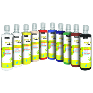 ACRYLCOLOR LOT 10 FLACONS 500ML  COULEURS CLASSIQUES