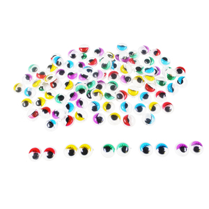 100 YEUX MOBILES AVEC CILS COULEURS ADHÉSIFS Ø10 ASSORTIS