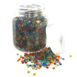 500G PERLES ROCAILLES 5MM TRANSPARENTES ASSORTIES