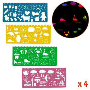 4 REGLES POCHOIRS 75 FORMES