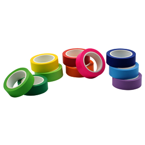 10 RUBANS ADHESIFS COLORIS UNIS ASSORTIS 15MMX10M