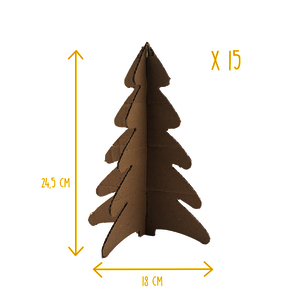 15 SAPINS CARTONS BRUN H24,5CM
