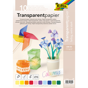 10F PAPIER TRANSPARENT COLORÉS A4