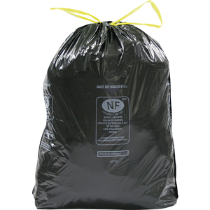20 SACS PLASTIQUE 30L NOIR LIEN COULISSANT NF
