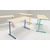 TABLE S2 2 PERSONNES 50*1300 T4 BLEU D'ALUMINE - PLATEAU SERINGA - CHANT ABS BLANC